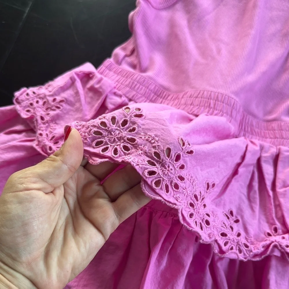 GAP Pink Sleeveless Tiered Ruffle Sundress